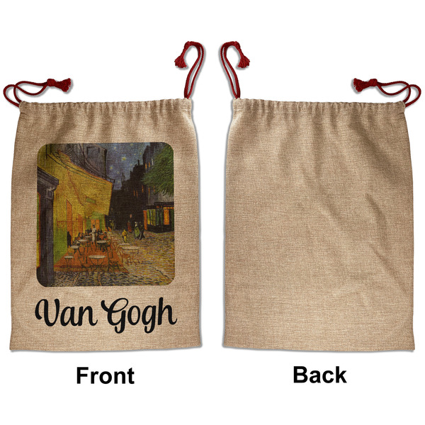 Cafe Terrace at Night (Van Gogh 1888) Santa Bag - Approval - Front