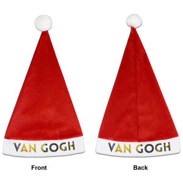 Custom Cafe Terrace at Night (Van Gogh 1888) Santa Hat - Front & Back
