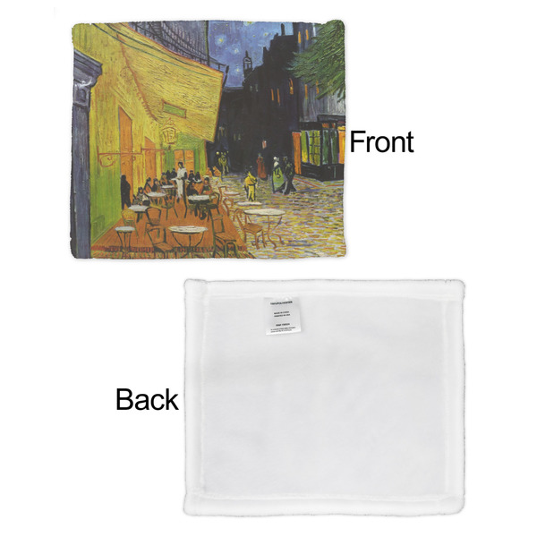 Cafe Terrace at Night (Van Gogh 1888) Security Blanket - Front & White Back View