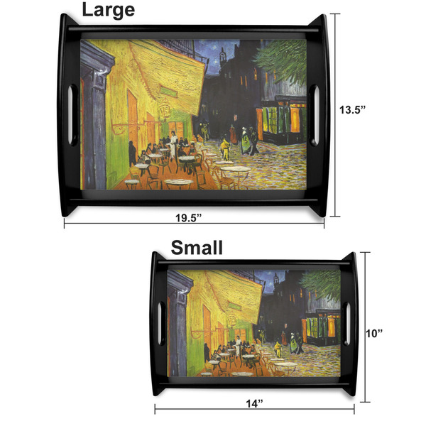 Cafe Terrace at Night (Van Gogh 1888) Serving Tray Black Sizes