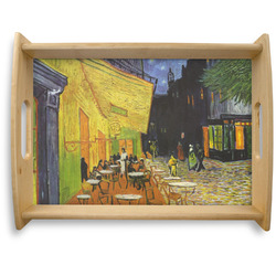 Cafe Terrace at Night (Van Gogh 1888) Natural Wooden Tray - Large