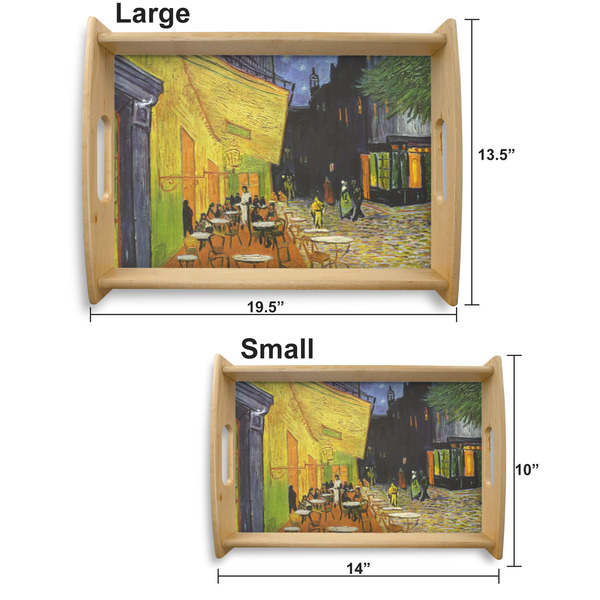 Cafe Terrace at Night (Van Gogh 1888) Serving Tray Wood Sizes