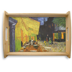 Cafe Terrace at Night (Van Gogh 1888) Natural Wooden Tray - Small