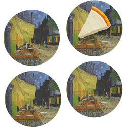 Cafe Terrace at Night (Van Gogh 1888) Set of 4 Glass Appetizer / Dessert Plate 8"