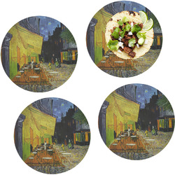 Cafe Terrace at Night (Van Gogh 1888) Set of 4 Glass Lunch / Dinner Plate 10"