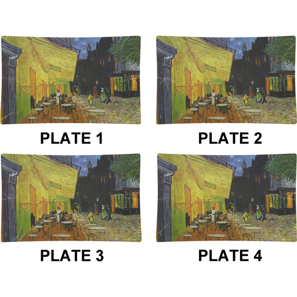Cafe Terrace at Night (Van Gogh 1888) Set of Rectangular Dinner Plates (Approval)