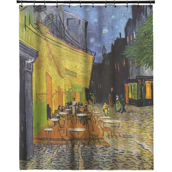 Custom Cafe Terrace at Night (Van Gogh 1888) Extra Long Shower Curtain - 70"x83"