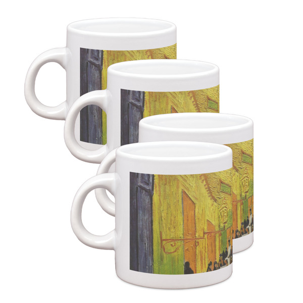 Custom Cafe Terrace at Night (Van Gogh 1888) Single Shot Espresso Cups - Set of 4