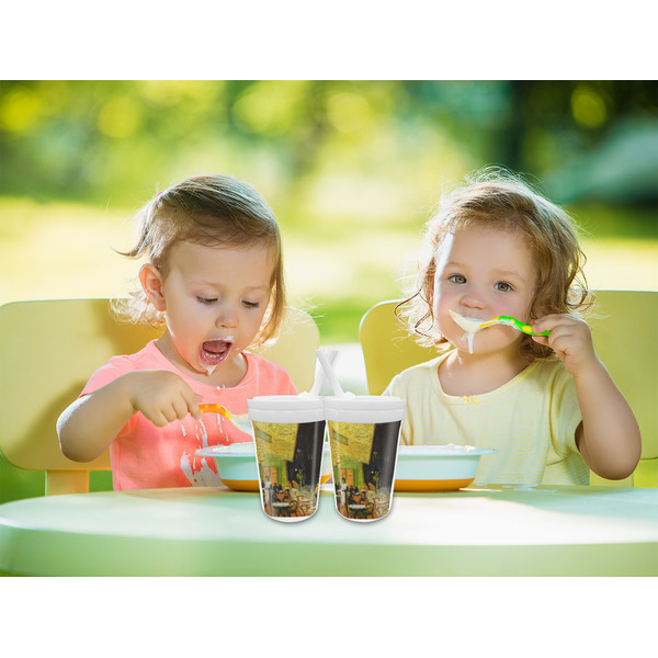 Cafe Terrace at Night (Van Gogh 1888) Sippy Cups w/Straw - Lifestlye