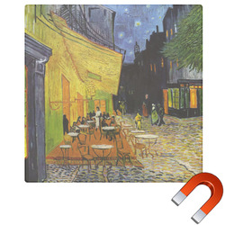 Cafe Terrace at Night (Van Gogh 1888) Square Car Magnet - 6"