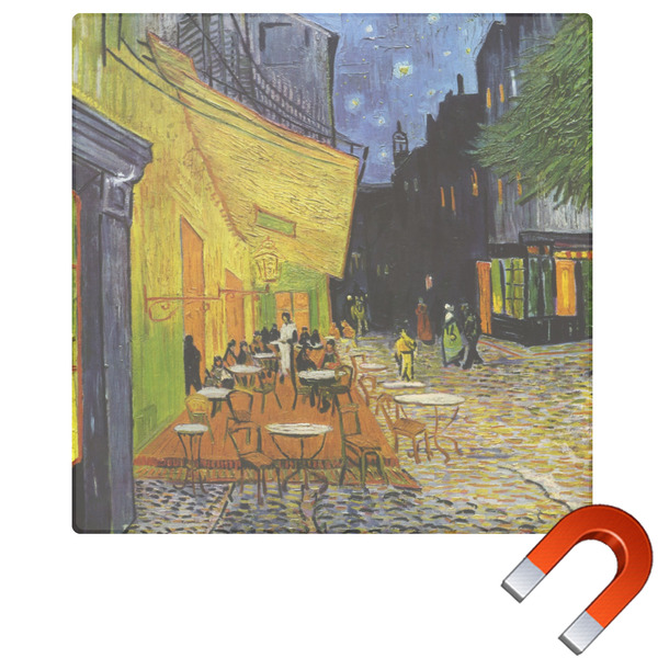 Custom Cafe Terrace at Night (Van Gogh 1888) Square Car Magnet - 10"