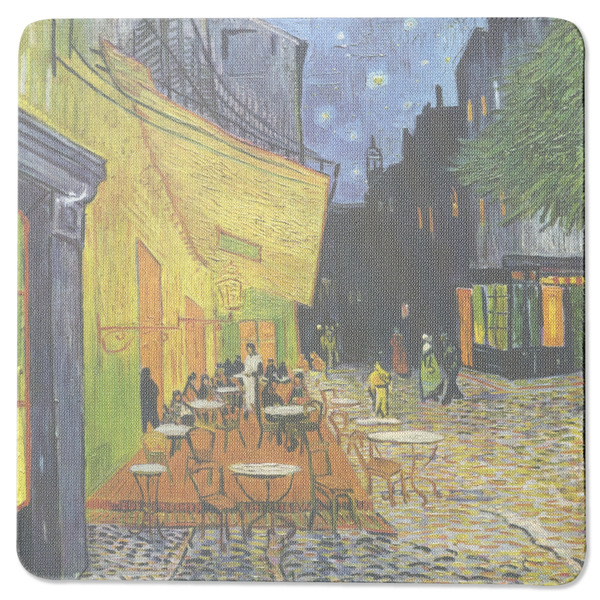 Custom Cafe Terrace at Night (Van Gogh 1888) Square Rubber Backed Coaster