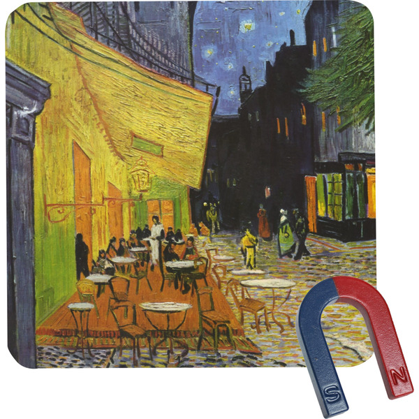 Custom Cafe Terrace at Night (Van Gogh 1888) Square Fridge Magnet