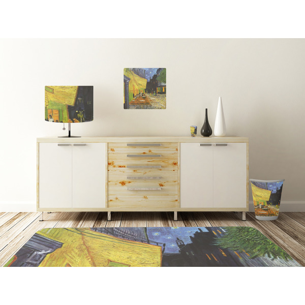 Cafe Terrace at Night (Van Gogh 1888) Square Wall Decal Wooden Desk