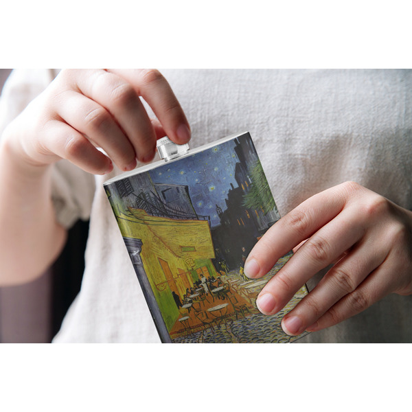 Cafe Terrace at Night (Van Gogh 1888) Stainless Steel Flask - LIFESTYLE 1