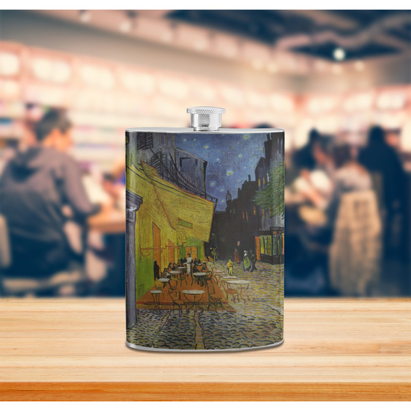 Cafe Terrace at Night (Van Gogh 1888) Stainless Steel Flask - LIFESTYLE 2