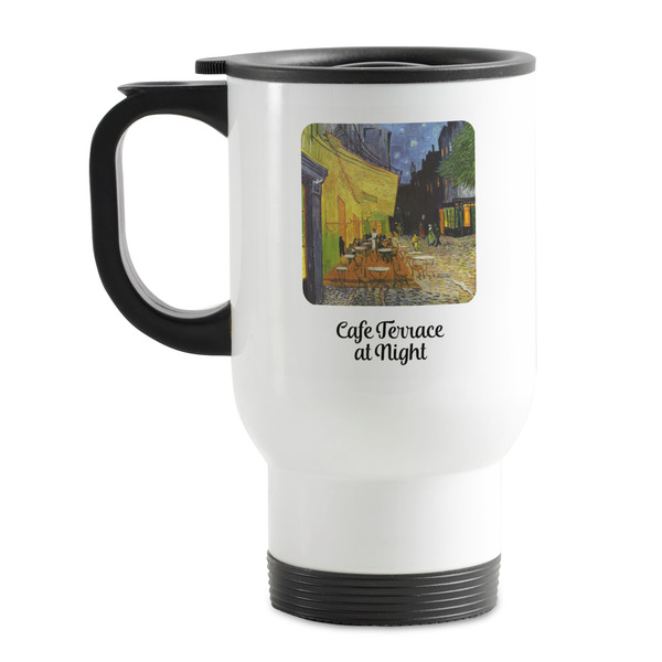 Custom Cafe Terrace at Night (Van Gogh 1888) Stainless Steel Travel Mug with Handle