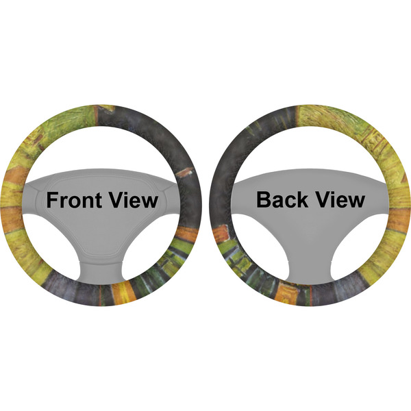 Cafe Terrace at Night (Van Gogh 1888) Steering Wheel Cover- Front and Back