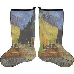Cafe Terrace at Night (Van Gogh 1888) Holiday Stocking - Double-Sided - Neoprene