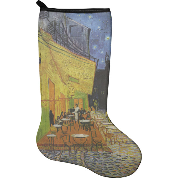 Custom Cafe Terrace at Night (Van Gogh 1888) Holiday Stocking - Single-Sided - Neoprene