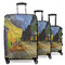 Cafe Terrace at Night (Van Gogh 1888) 3 Piece Luggage Set - 20" Carry On, 24" Medium Checked, 28" Large Checked