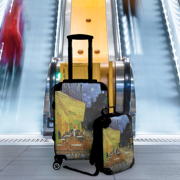 Cafe Terrace at Night (Van Gogh 1888) Suitcase Set 4 - IN CONTEXT