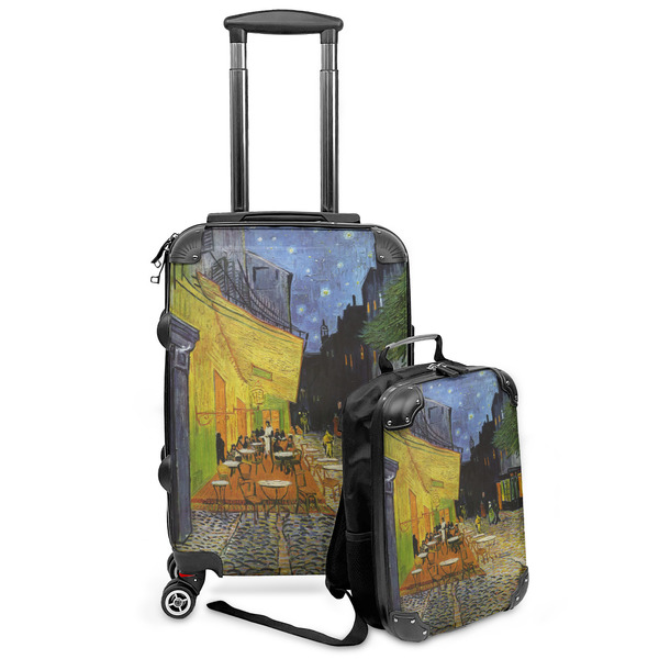 Custom Cafe Terrace at Night (Van Gogh 1888) Kids 2-Piece Luggage Set - Suitcase & Backpack