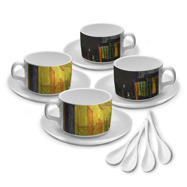 Custom Cafe Terrace at Night (Van Gogh 1888) Tea Cup - Set of 4