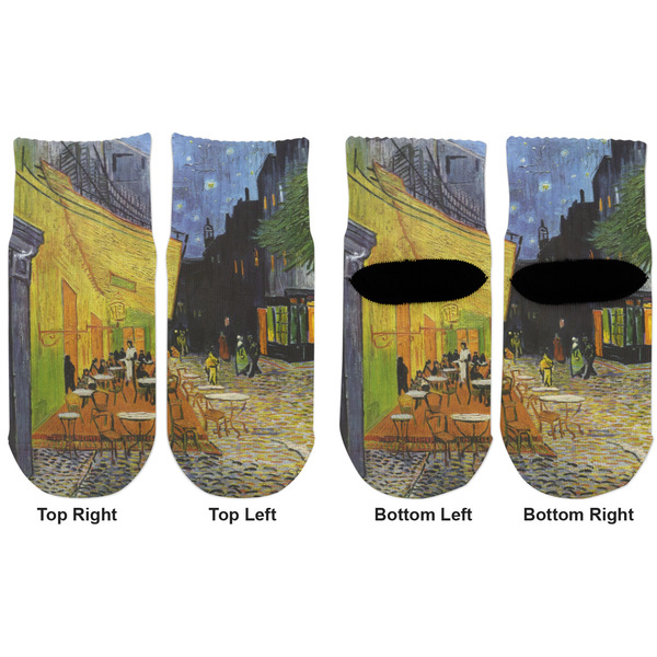 Cafe Terrace at Night (Van Gogh 1888) Toddler Ankle Socks - Double Pair - Front and Back - Apvl