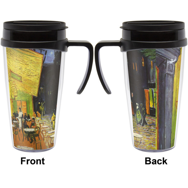 Cafe Terrace at Night (Van Gogh 1888) Travel Mug with Black Handle - Approval