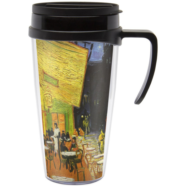 Custom Cafe Terrace at Night (Van Gogh 1888) Acrylic Travel Mug with Handle