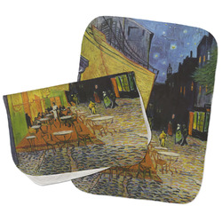 Cafe Terrace at Night (Van Gogh 1888) Burp Cloths - Fleece - Set of 2