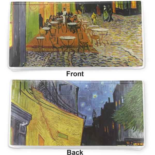 Cafe Terrace at Night (Van Gogh 1888) Vinyl Check Book Cover - Front and Back
