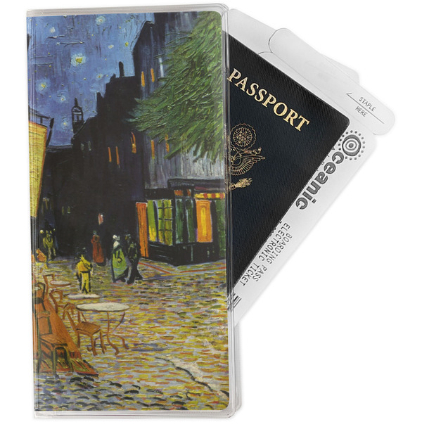 Custom Cafe Terrace at Night (Van Gogh 1888) Travel Document Holder