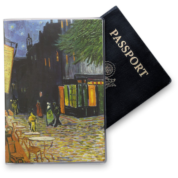 Custom Cafe Terrace at Night (Van Gogh 1888) Passport Holder - Vinyl Cover