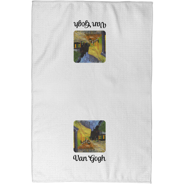 Cafe Terrace at Night (Van Gogh 1888) Waffle Towel - Partial Print - Approval Image