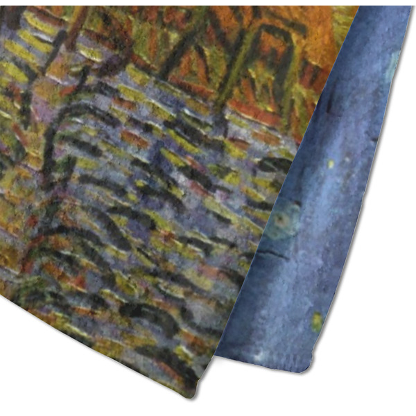 Cafe Terrace at Night (Van Gogh 1888) Waffle Weave Towel - Closeup of Material Image