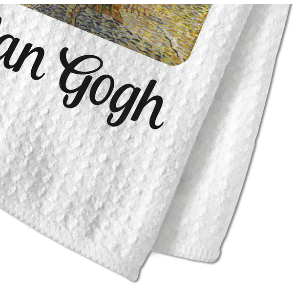 Cafe Terrace at Night (Van Gogh 1888) Waffle Weave Towel - Closeup of Material Image