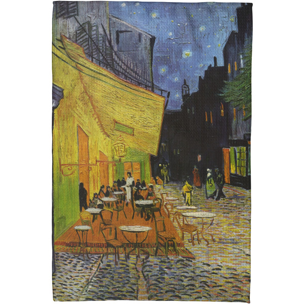 Cafe Terrace at Night (Van Gogh 1888) Waffle Weave Towel - Full Color Print - Approval Image