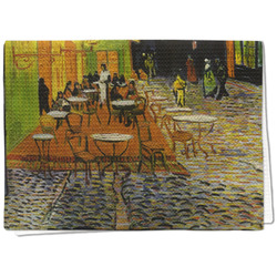 Cafe Terrace at Night (Van Gogh 1888) Kitchen Towel - Waffle Weave - Full Color Print