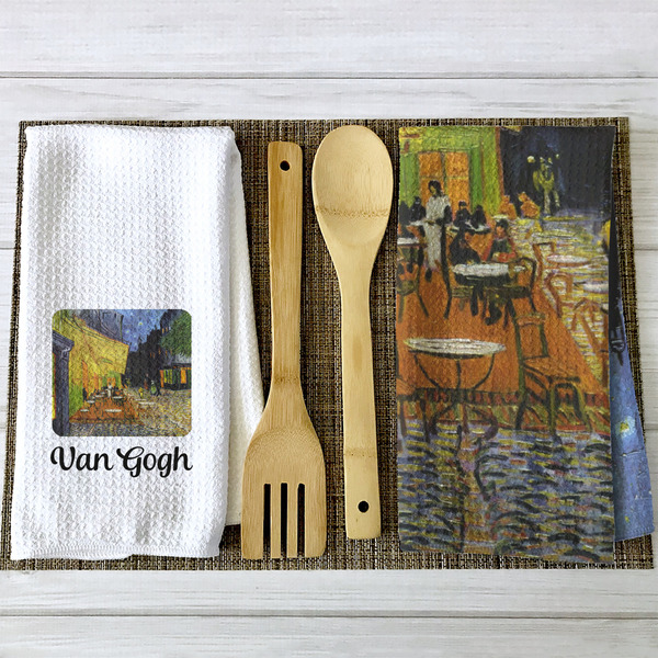 Cafe Terrace at Night (Van Gogh 1888) Waffle Weave Towels - 2 Print Styles