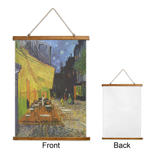 Cafe Terrace at Night (Van Gogh 1888) Wall Hanging Tapestry - Portrait - Front & Back
