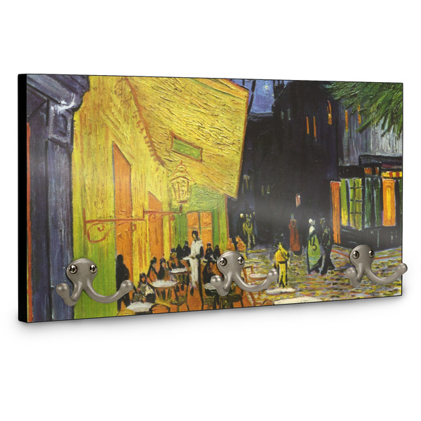 Cafe Terrace at Night (Van Gogh 1888) Wall Mounted Coat Hanger - Side View
