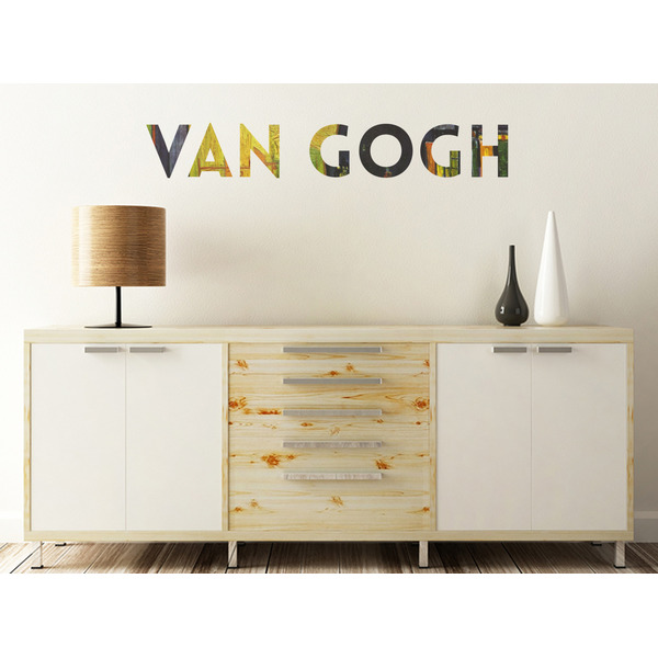 Cafe Terrace at Night (Van Gogh 1888) Wall Name Decal On Wooden Desk