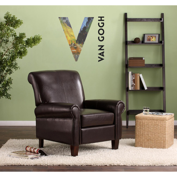 Cafe Terrace at Night (Van Gogh 1888) Wall Name & Initial Large on Living Room Wall