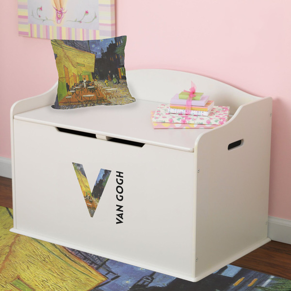 Cafe Terrace at Night (Van Gogh 1888) Wall Name & Initial Small on Toy Chest