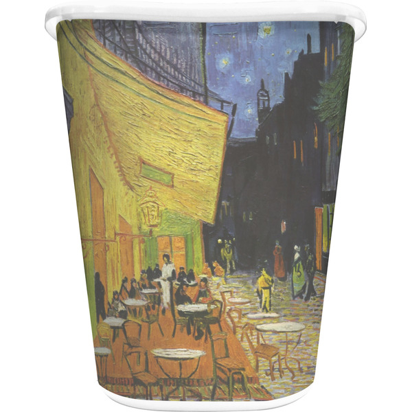 Custom Cafe Terrace at Night (Van Gogh 1888) Waste Basket - Double Sided (White)