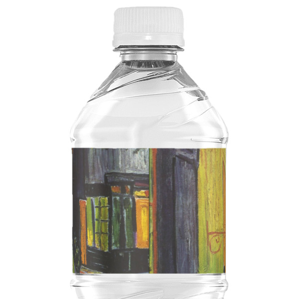 Cafe Terrace at Night (Van Gogh 1888) Water Bottle Label - Back View