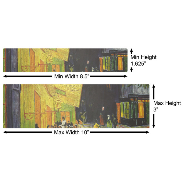 Cafe Terrace at Night (Van Gogh 1888) Water Bottle Labels w/ Dimensions