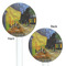Cafe Terrace at Night (Van Gogh 1888) White Plastic 5.5" Stir Stick - Double Sided - Round - Front & Back